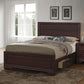 Kauffman Wood California King Storage Panel Bed Dark Cocoa