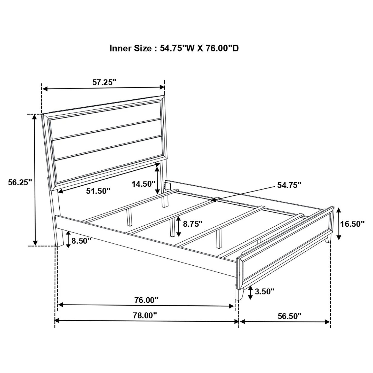 Watson Wood Full Panel Bed Grey Oak