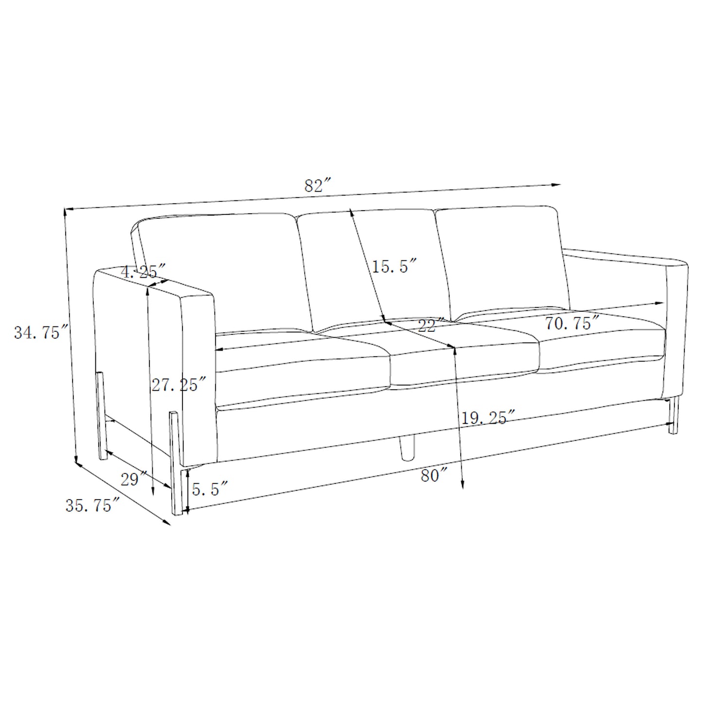 Tilly 2-piece Upholstered Track Arm Sofa Set Oatmeal