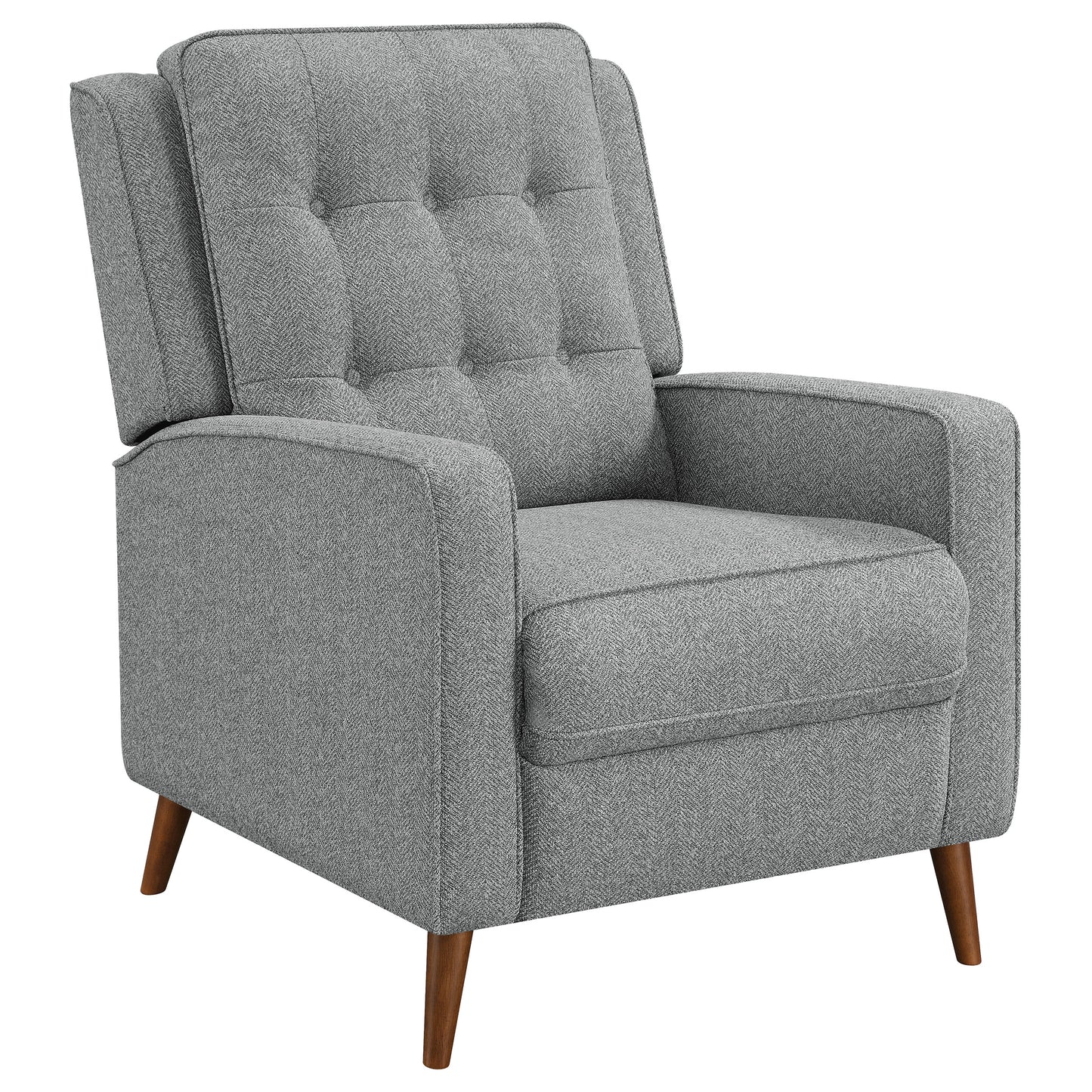 Davidson Upholstered Tufted Push Back Recliner Grey