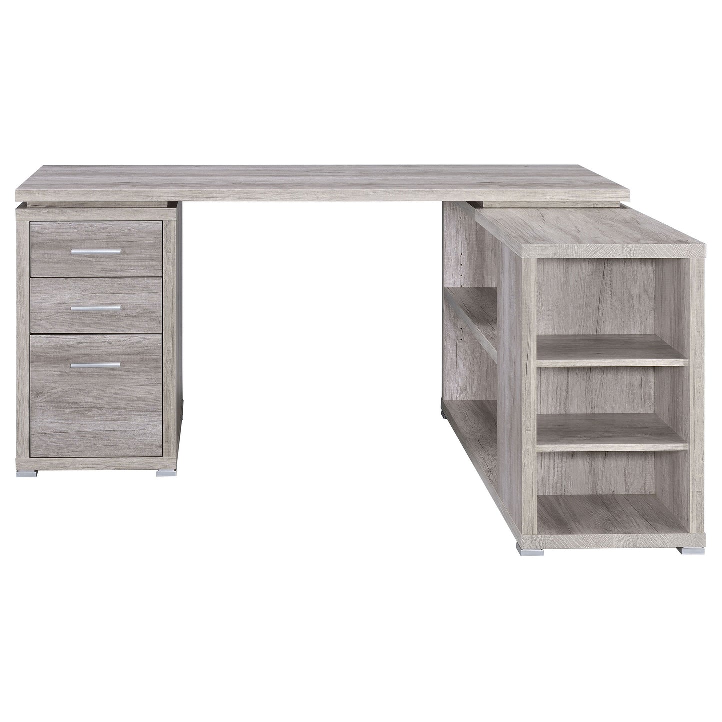 Yvette 60-inch 3-drawer L-Shape Computer Desk Grey Driftwood