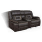 Greer Upholstered Motion Reclining Loveseat Brown