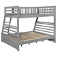 Ashton 2-drawer Wood Twin Over Full Bunk Bed Grey