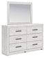 Cayboni Twin Panel Bed with Mirrored Dresser and Nightstand