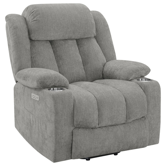 Houston Upholstered Power Lift Recliner Grey