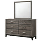 Watson 6-drawer Dresser with Mirror Grey Oak