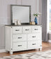 Lilith 7-drawer Dresser with Mirror Distressed White