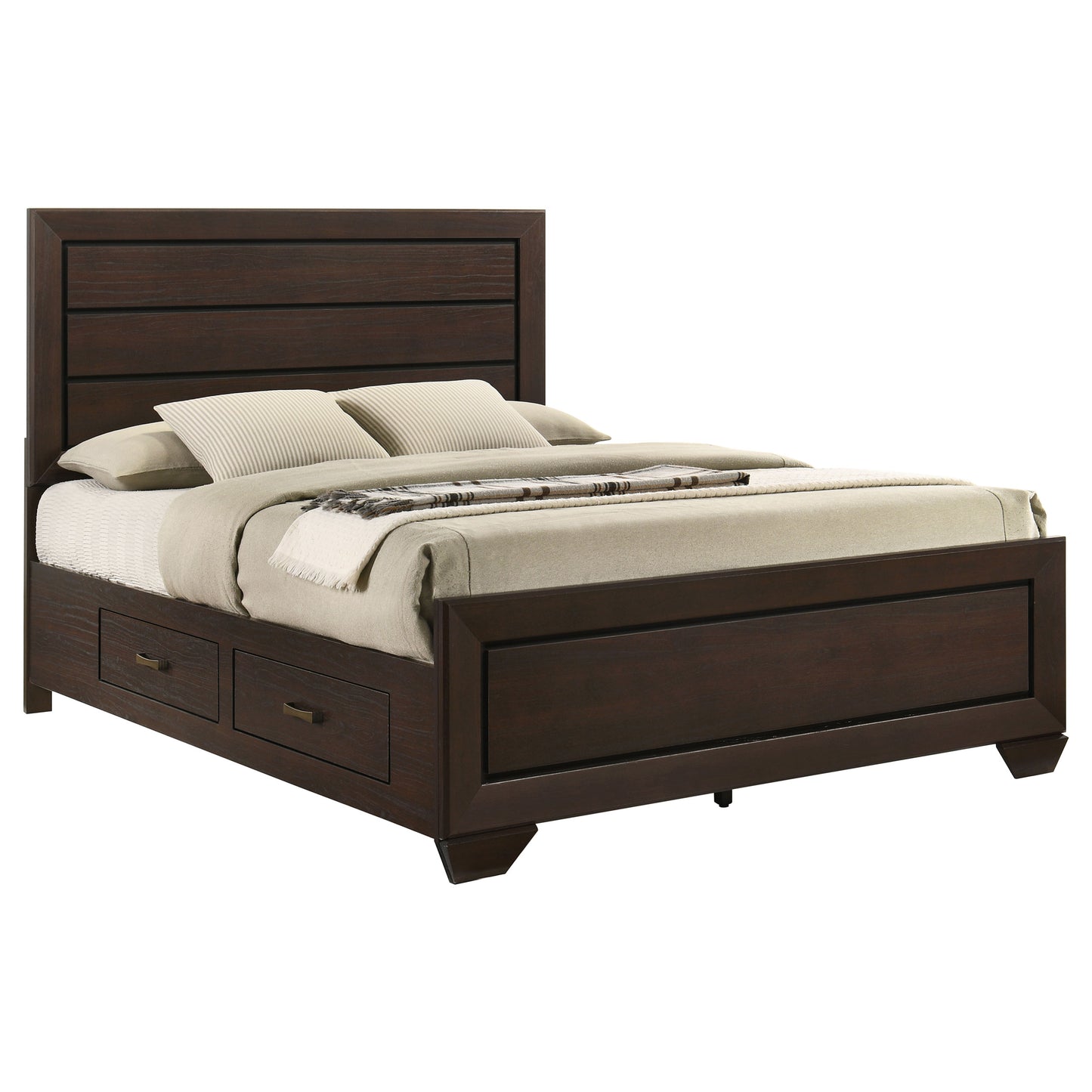 Kauffman Wood Queen Storage Panel Bed Dark Cocoa