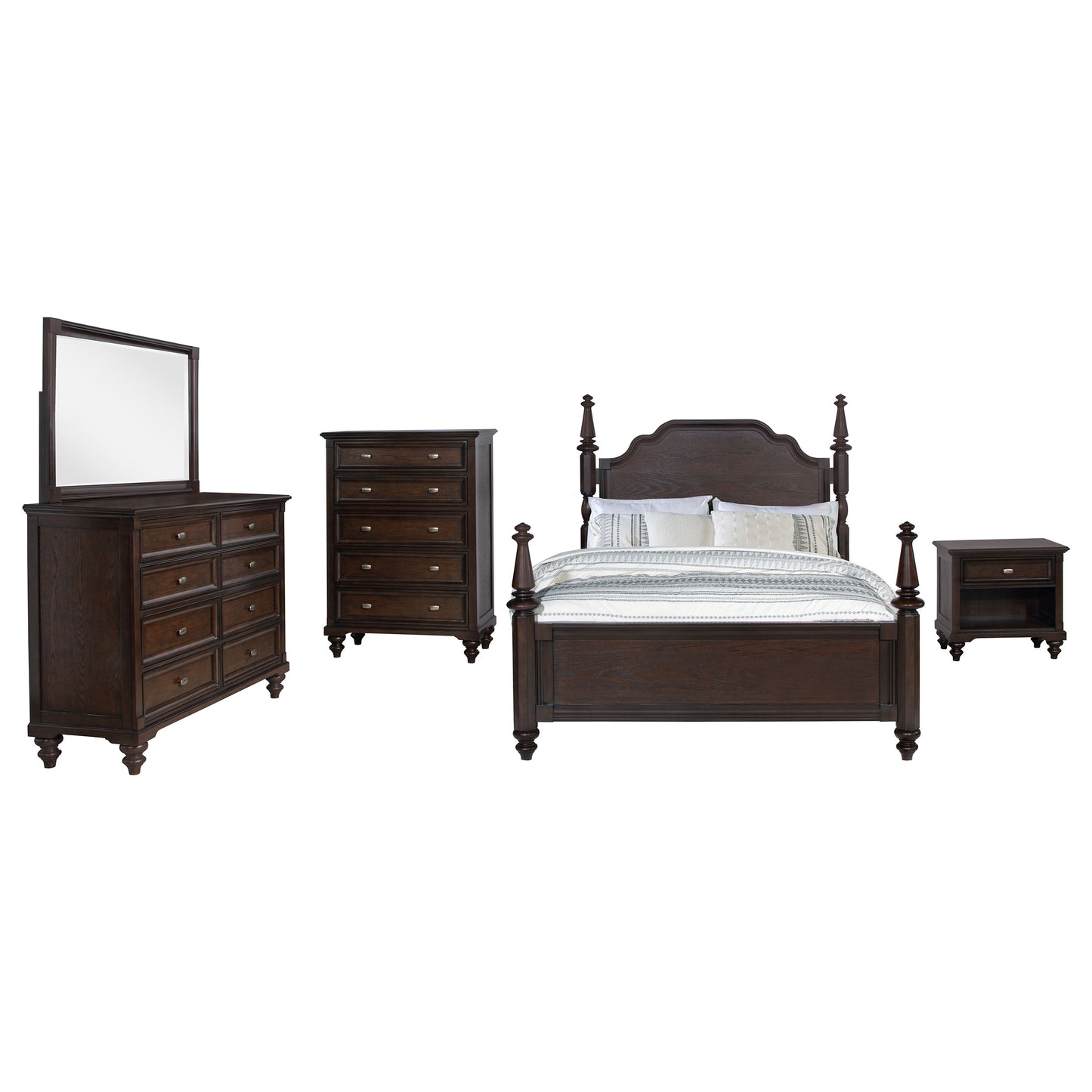 Andover 5-piece Eastern King Bedroom Set Dark Oak