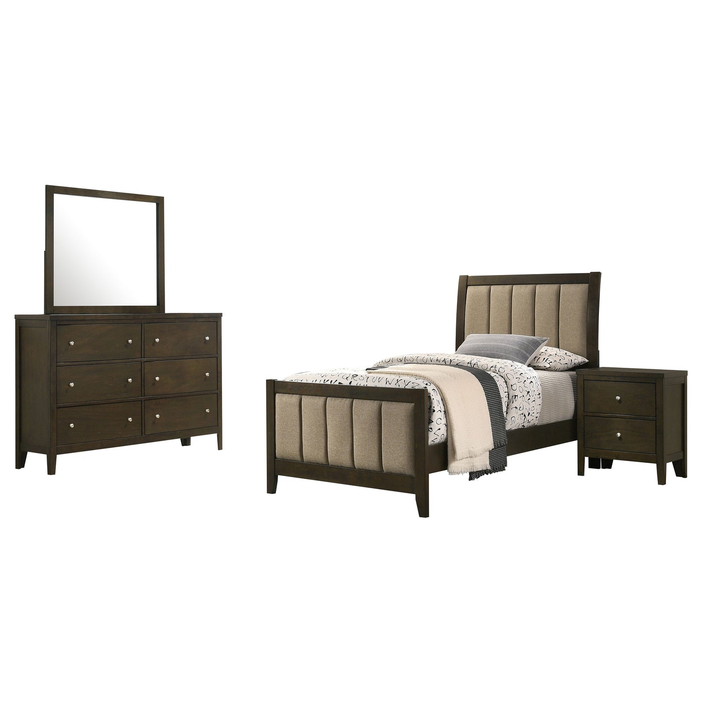 Wilkes 4-piece Twin Bedroom Set Dark Cocoa