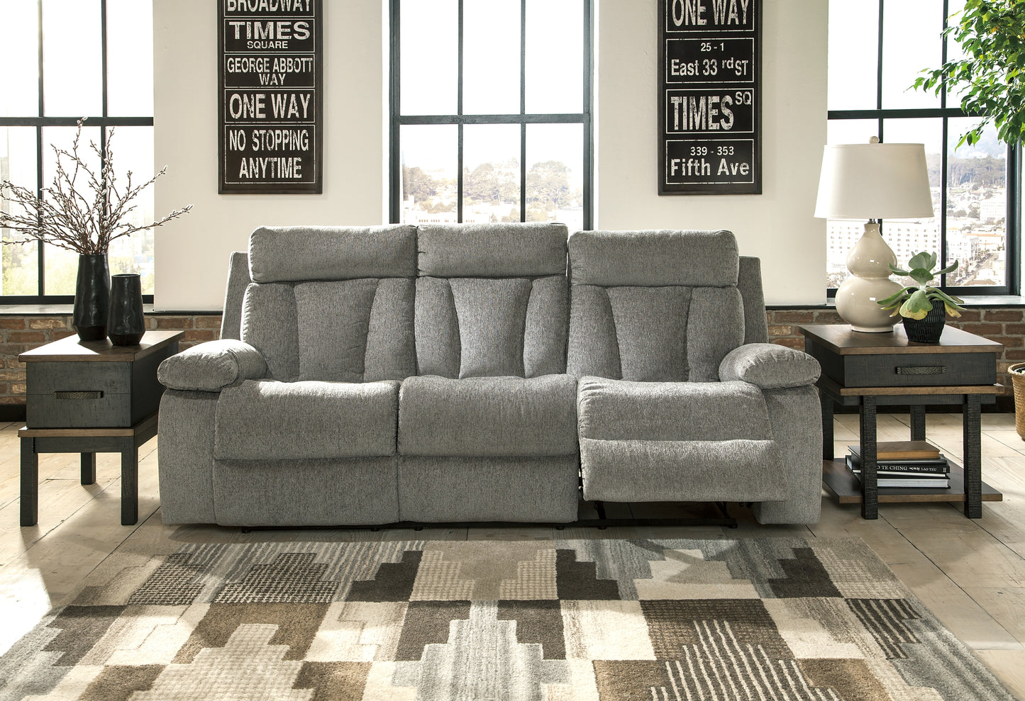 Mitchiner REC Sofa w/Drop Down Table