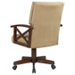 Marietta Upholstered Swivel Dining and Game Chair Tobacco