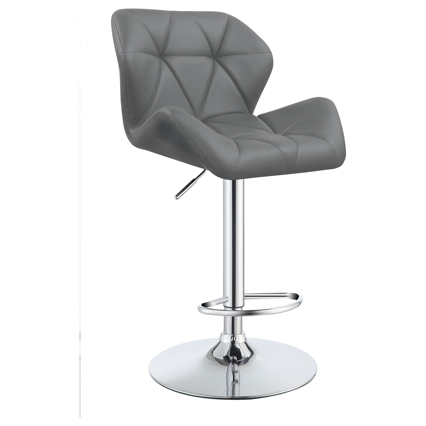 Berrington Upholstered Adjustable Bar Stool Grey (Set of 2)