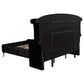 Deanna Upholstered Eastern King Wingback Bed Black