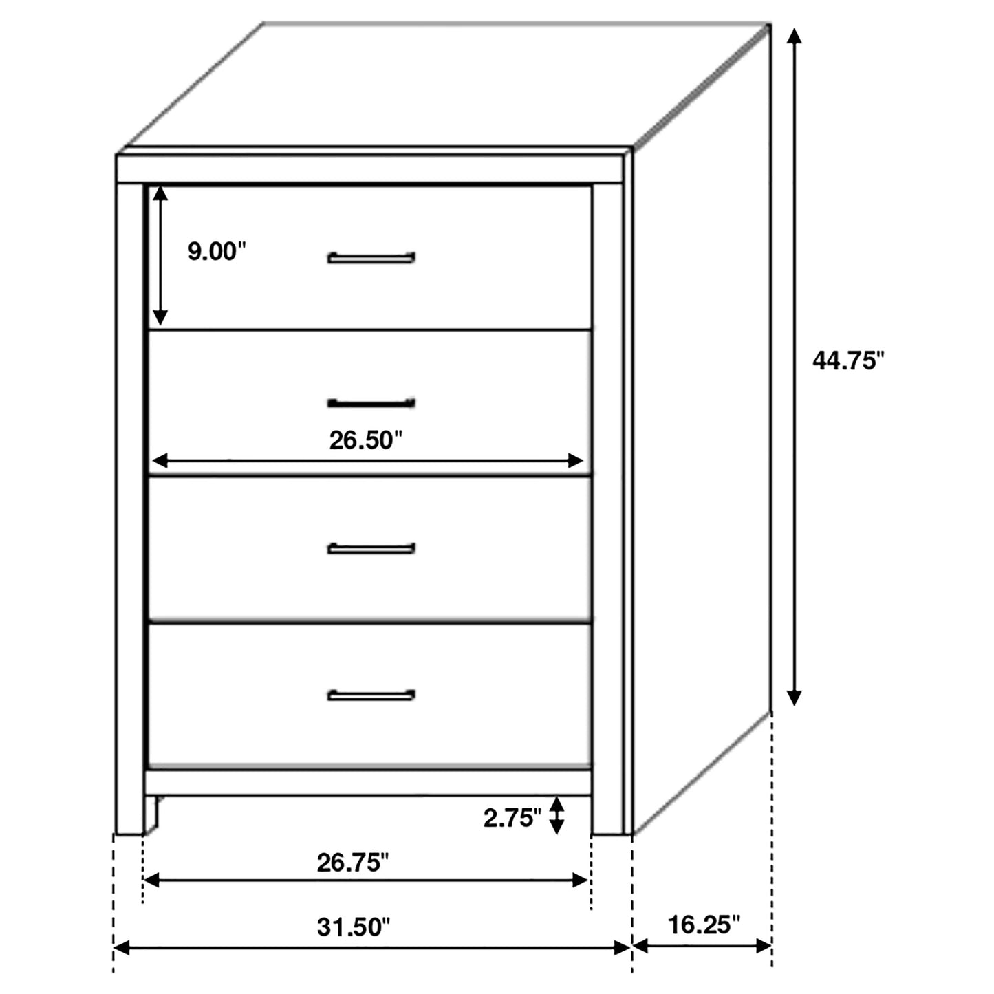 Brantford 4-drawer Bedroom Chest Coastal White