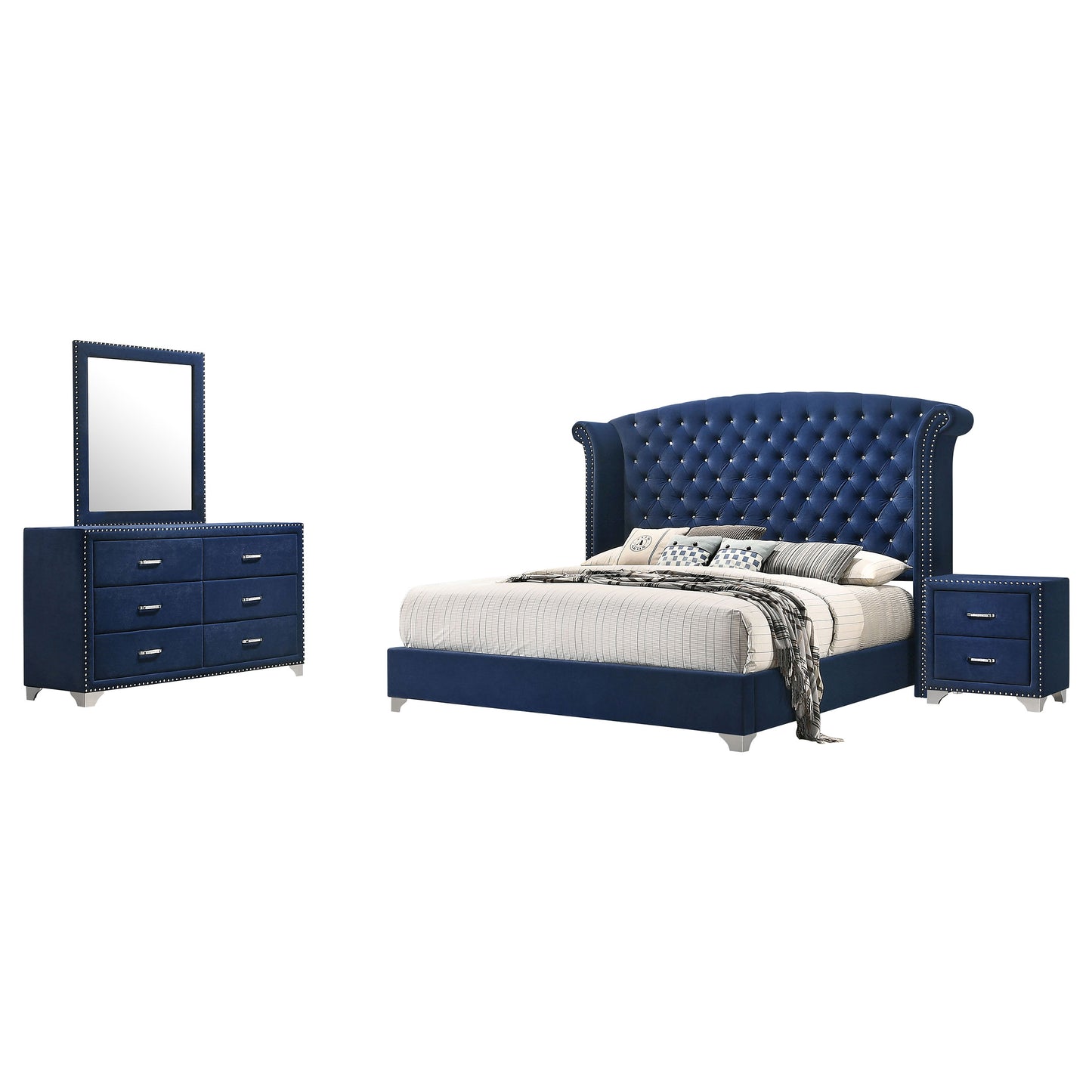 Melody 4-piece Queen Bedroom Set Pacific Blue