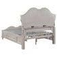 Evangeline Eastern King LED Storage Panel Bed Silver Oak