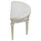 Evangeline Curved Fabric Upholstered Bench Silver Oak