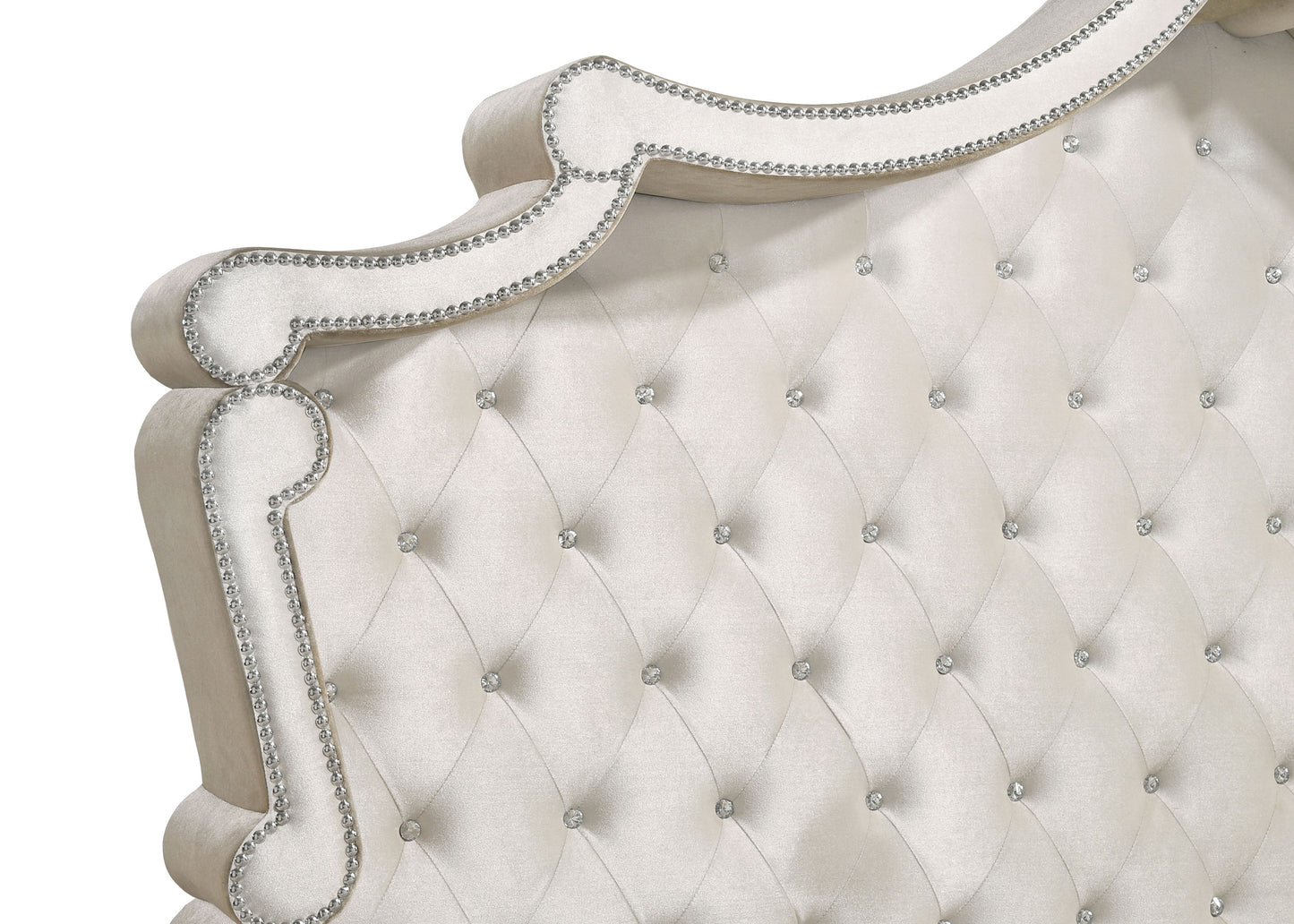 Antonella Upholstered California King Panel Bed Ivory