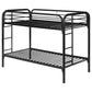 Morgan Metal Twin Over Twin Bunk Bed Black