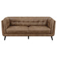 Thatcher Upholstered Tuxedo Arm Tufted Sofa Brown