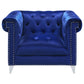 Bleker Upholstered Tuxedo Arm Tufted Accent Chair Blue