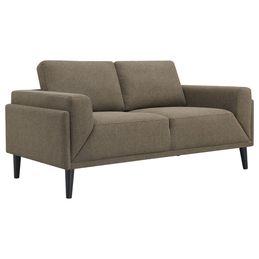 Rilynn Upholstered Track Arm Loveseat Brown