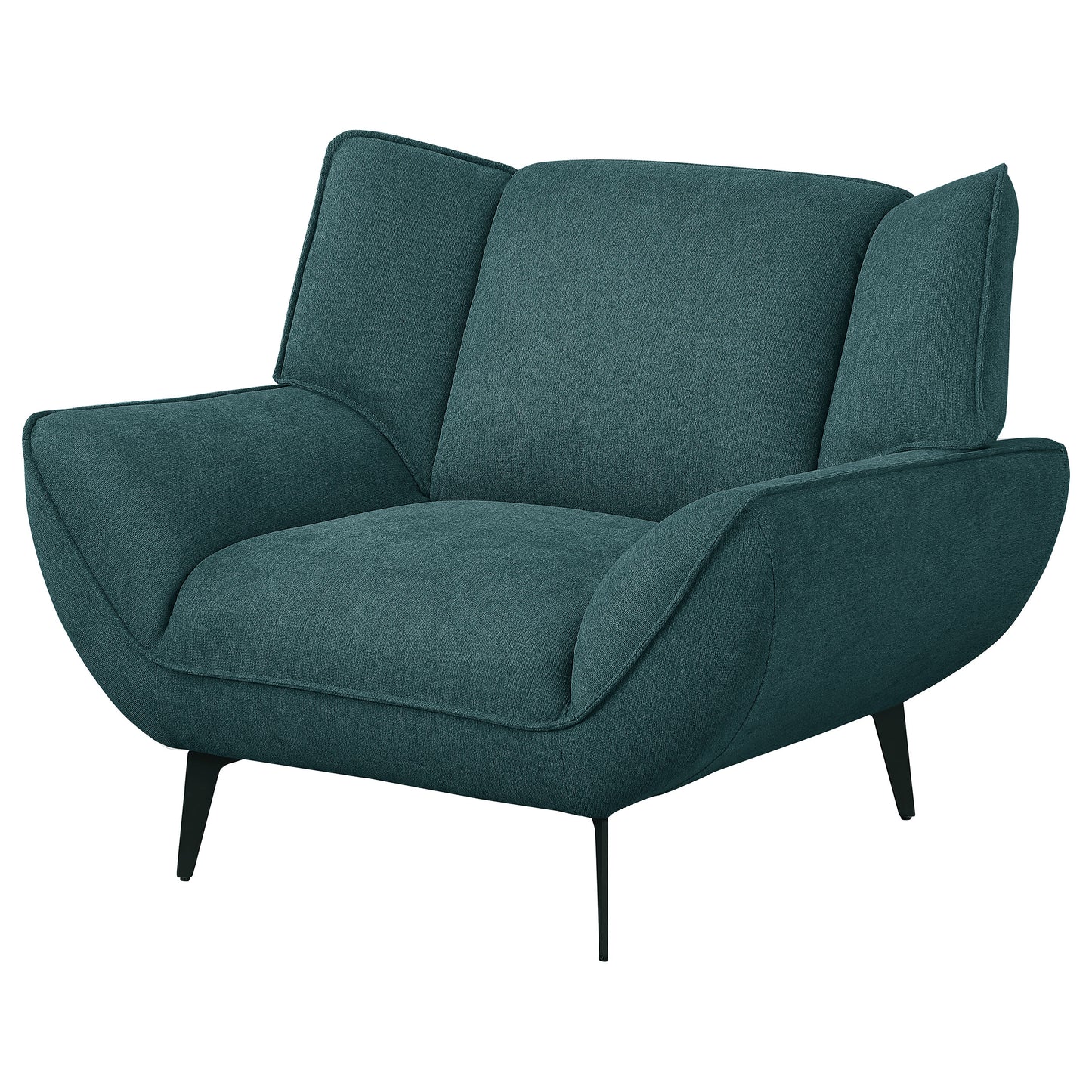 Acton Upholstered Flared Arm Accent Chair Teal Blue