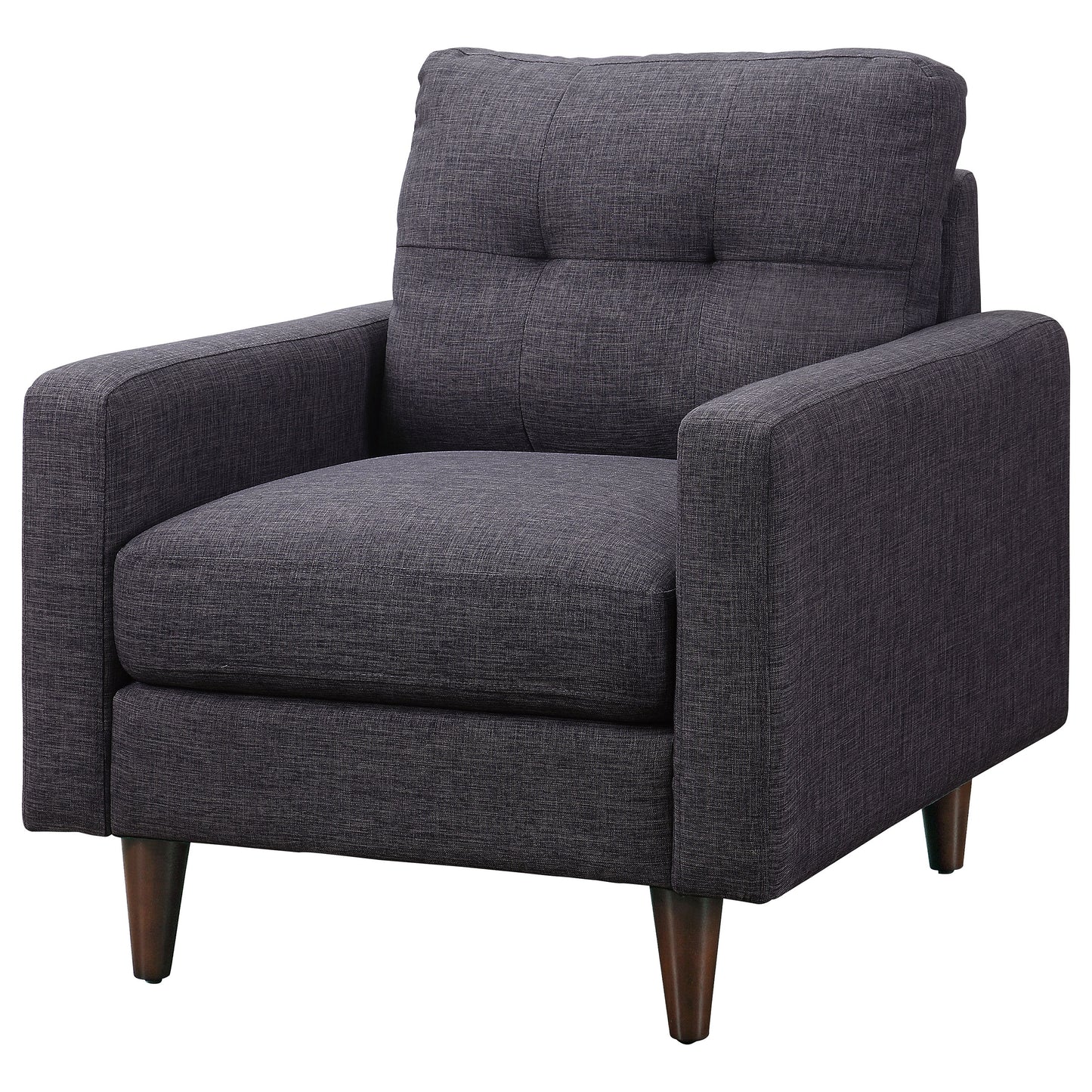 Watsonville Upholstered Track Arm Tufted Accent Chair Grey