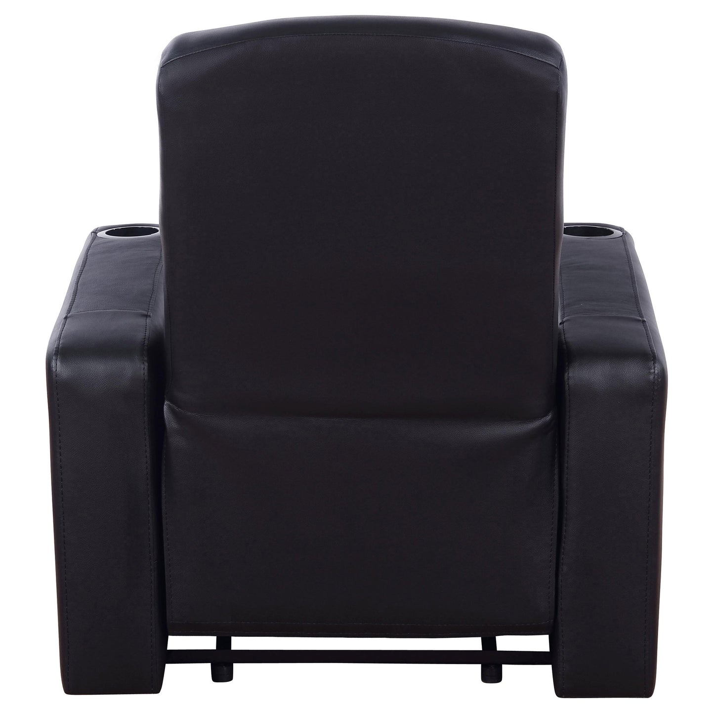 Cyrus Upholstered Track Arm Recliner Black