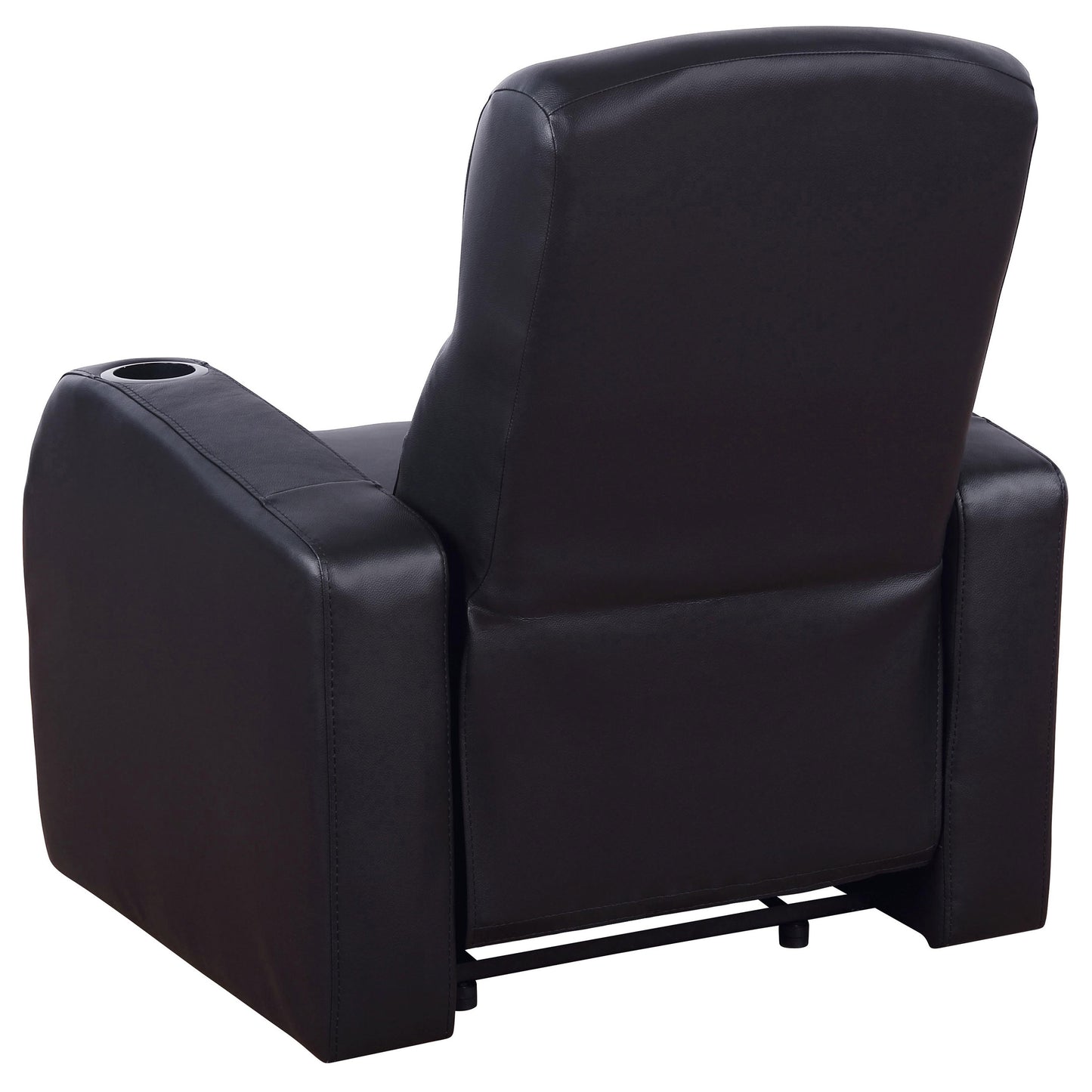 Cyrus Upholstered Track Arm Recliner Black