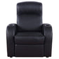 Cyrus Upholstered Track Arm Recliner Black