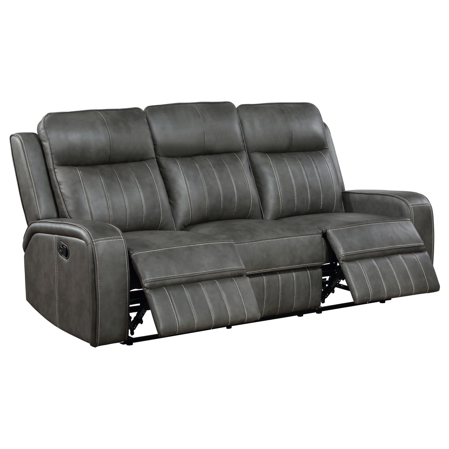 Raelynn 3-piece Upholstered Reclining Sofa Set Grey