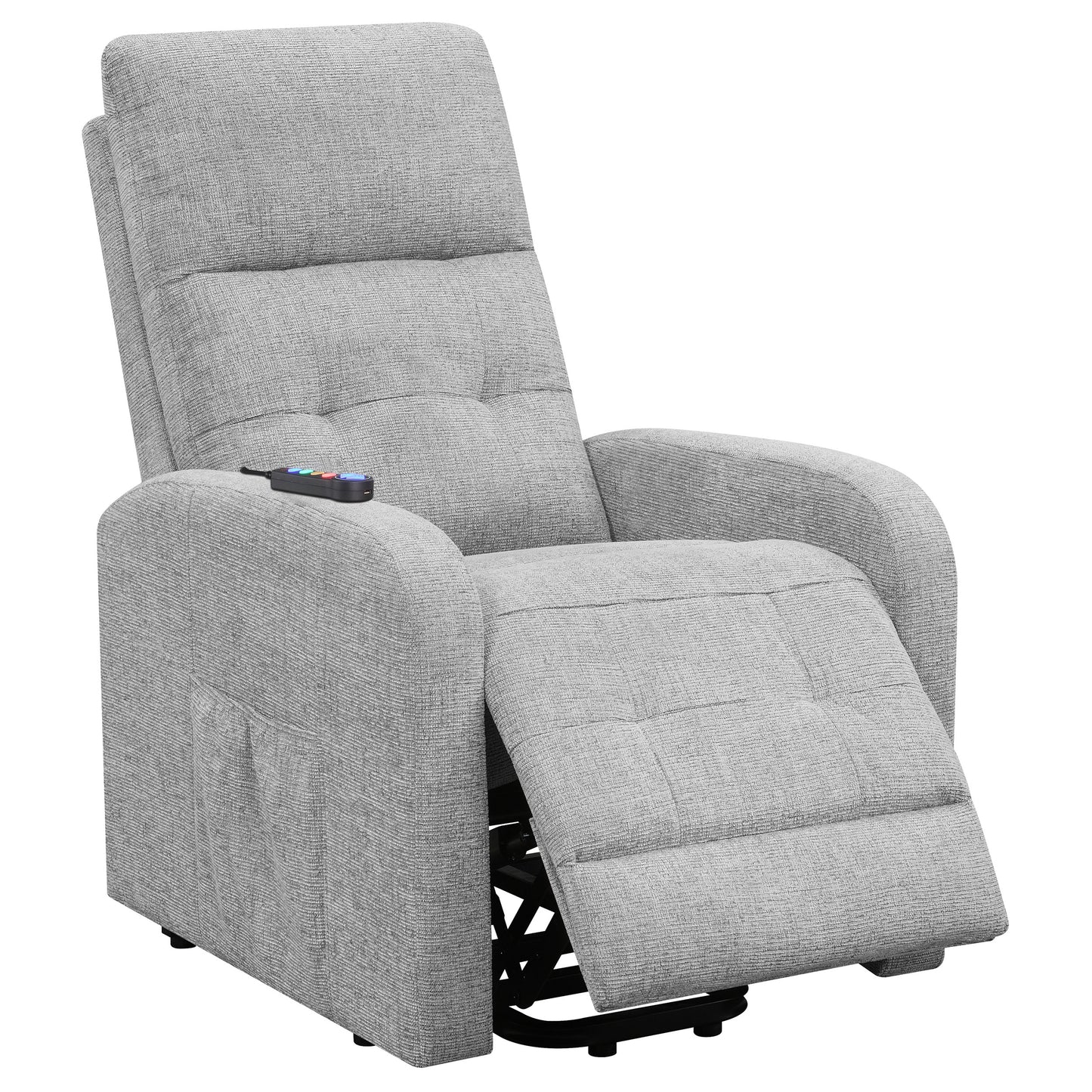 Howie Upholstered Power Lift Massage Chair Grey