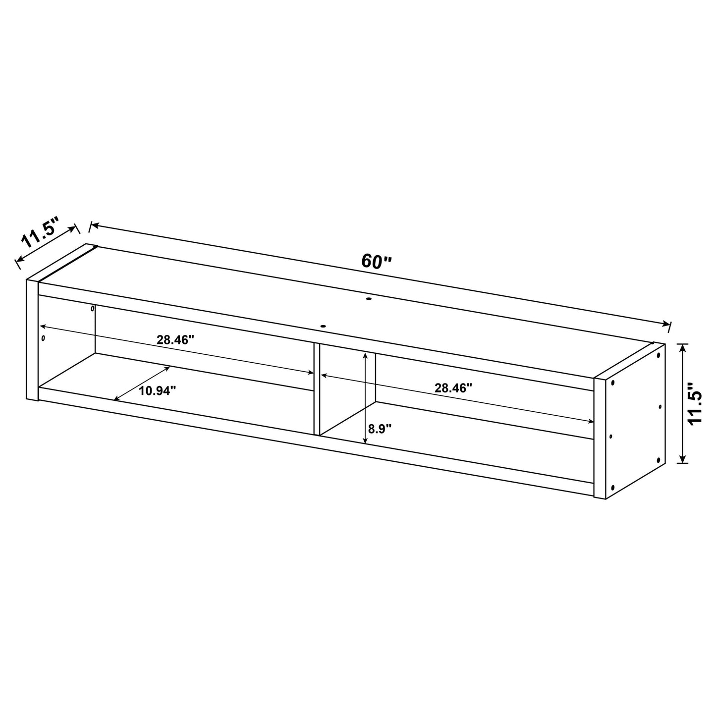 Lewes 4-piece 60" TV Entertainment Center Cappuccino